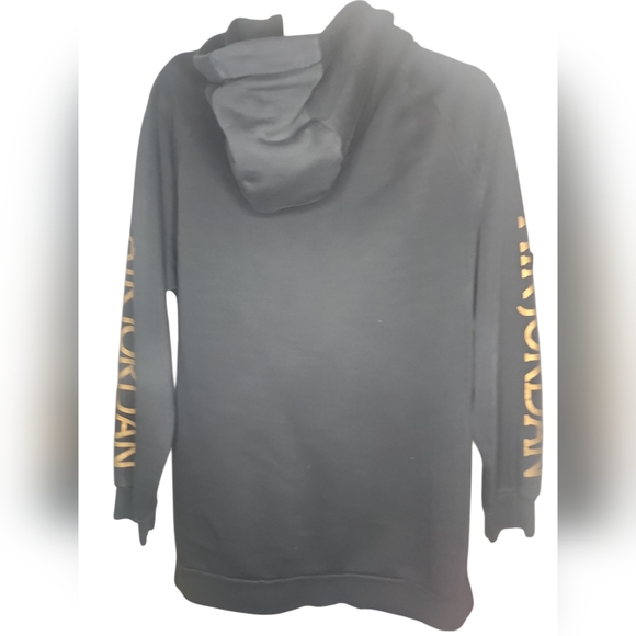 Nike Air Jordan Fleece Jumpman Classic Full Zip Gold On Black Hoodie Jacket EUC - Picture 2 of 5